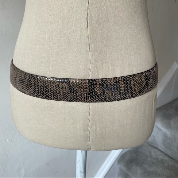 Sandy Duftler Design Brown Leather Snake Skin Belt main image 4